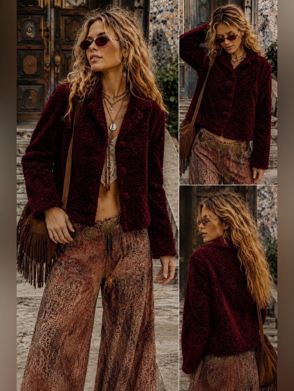 Pantology Burgundy Jacket | Size 8